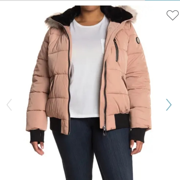 Noize vic faux fur trim puffer jacket Clearance